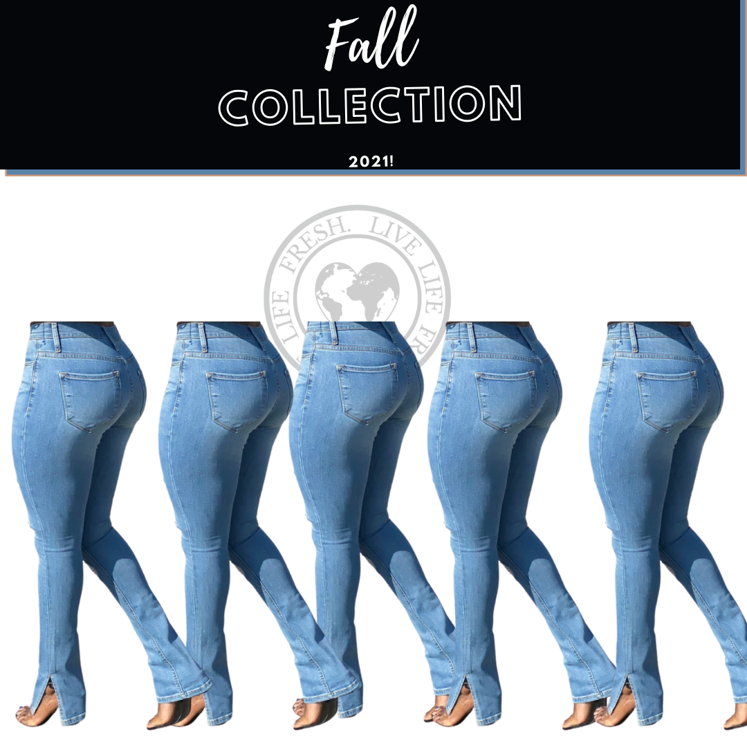 Distressed Split Hem Jeans